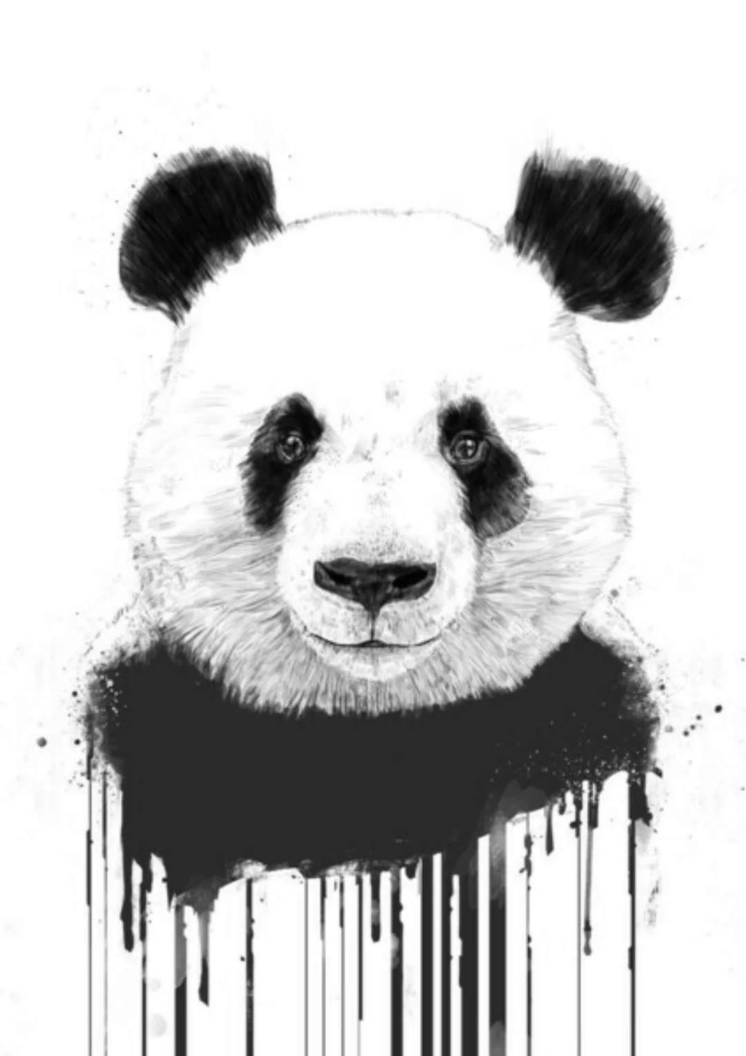 Poster / Leinwandbild - Graffiti Panda günstig online kaufen