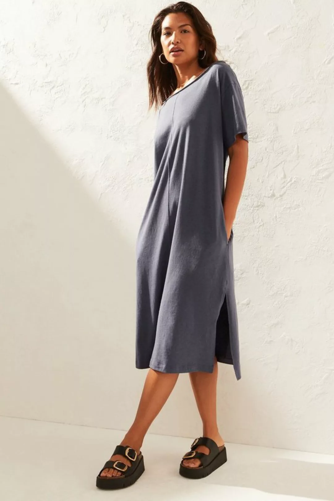Next Jerseykleid Sommerkleid mit Leinenanteil und U-Boot-Ausschnitt (1-tlg) günstig online kaufen