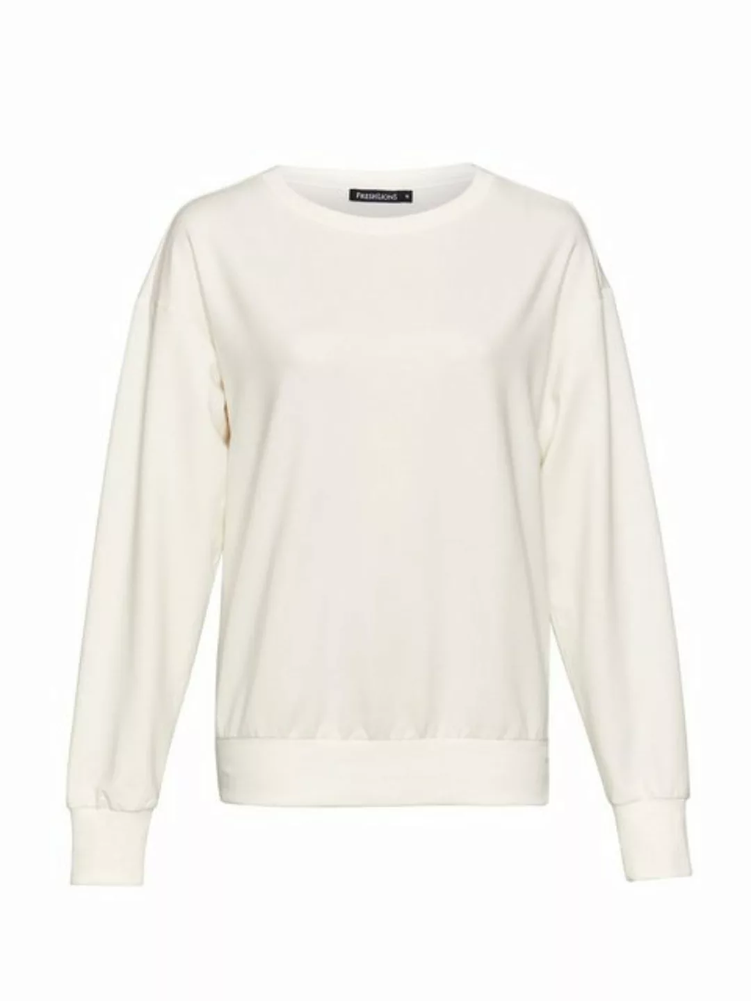 Freshlions Sweater Basic Sweatshirt in creme - M Ohne, Überschnittene Schul günstig online kaufen