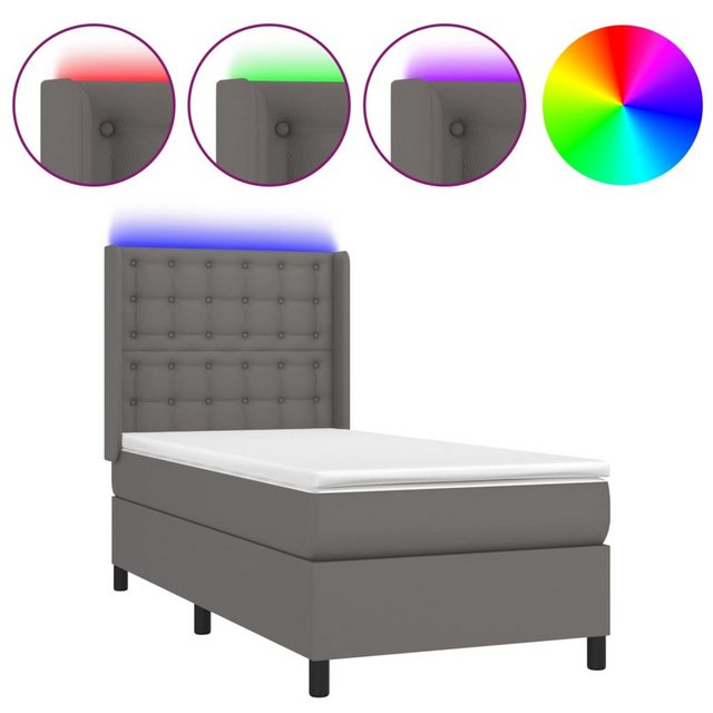 vidaXL Boxspringbett Boxspringbett mit Matratze und LED Kunstleder (100x 20 günstig online kaufen