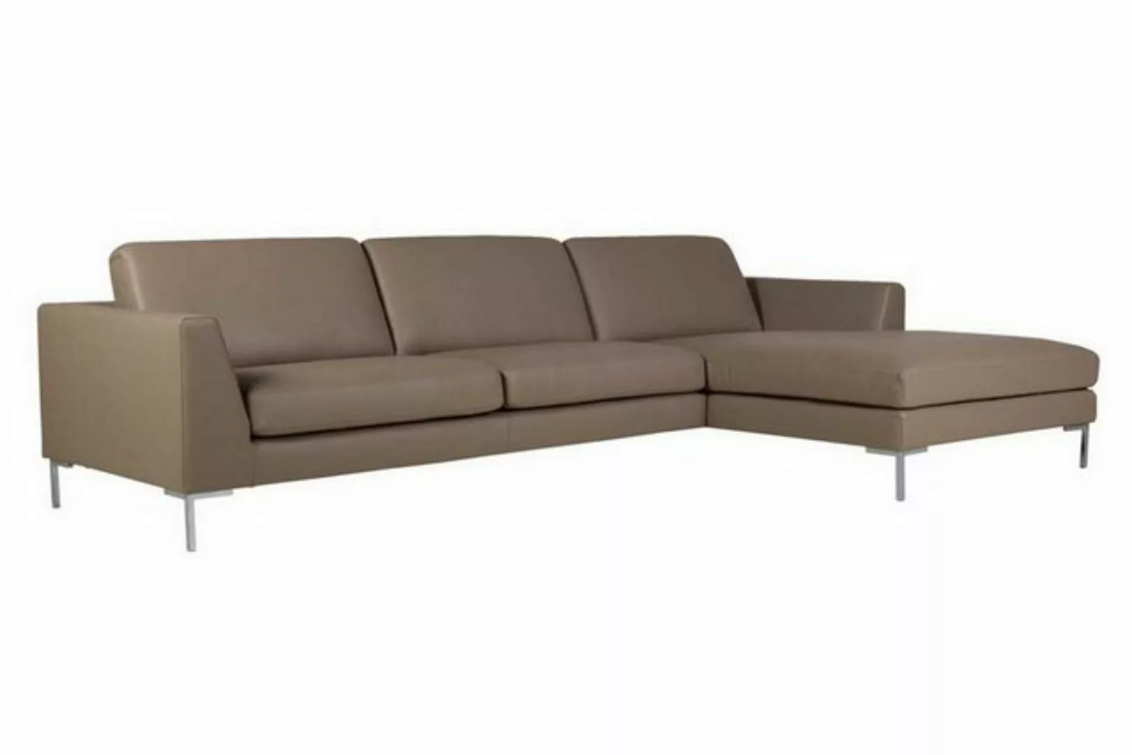 daslagerhaus living Ecksofa Ecksofa Oslo Leder graubraun günstig online kaufen