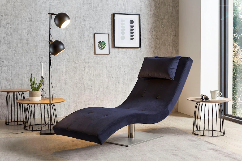 SalesFever Relaxsessel, Extravagante Relaxliege: Samtbezug, Knopfheftung, E günstig online kaufen