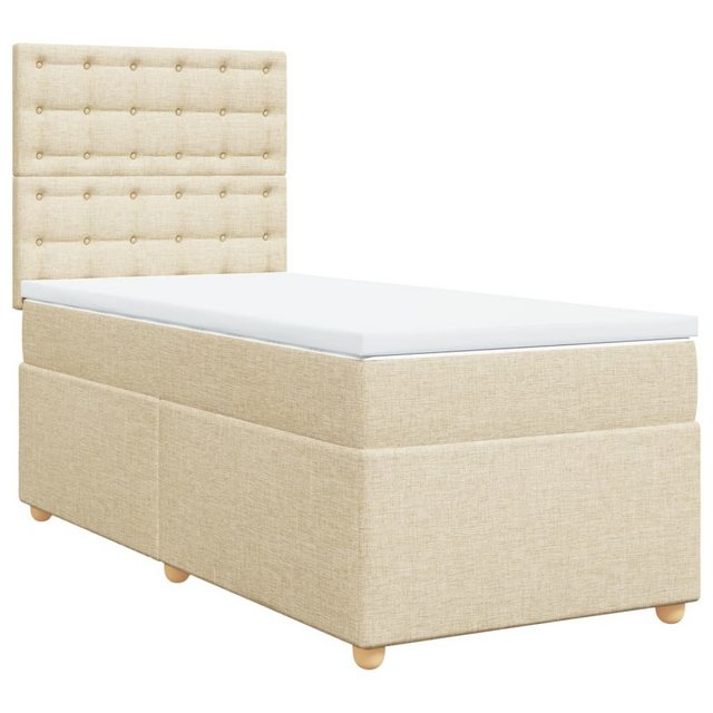 vidaXL Bett Boxspringbett mit Matratze Creme 90x200 cm Stoff günstig online kaufen