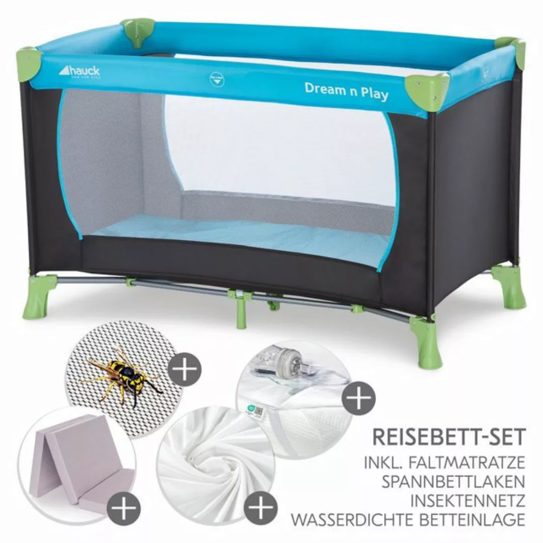 Hauck Baby-Reisebett Dream`n Play - XXL- Set - Waterblue, Baby Kinder Reise günstig online kaufen