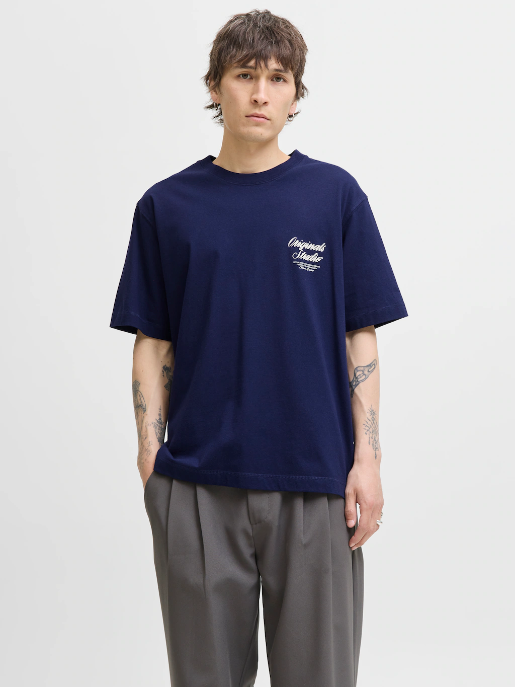 Jack & Jones Herren Rundhals T-Shirt JORNORREBRO TYPO TEE SS CREW NECK - Re günstig online kaufen