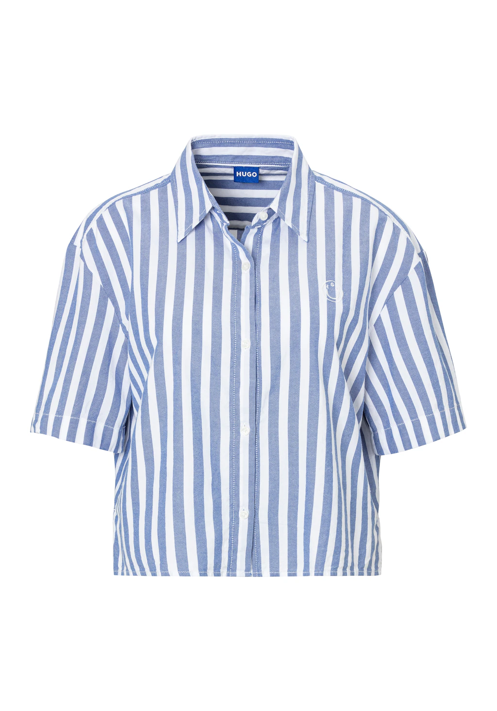 HUGO Blue Klassische Bluse "Eleisa B", Oxford Qualität, Logostickerei günstig online kaufen