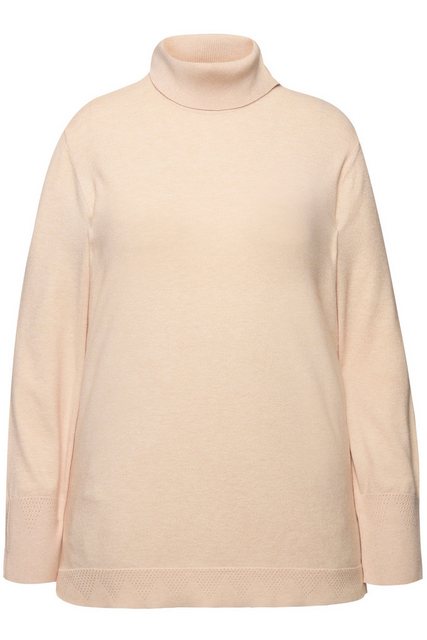 Ulla Popken Strickpullover Rollkragenpullover breite Rippbündchen Langarm günstig online kaufen