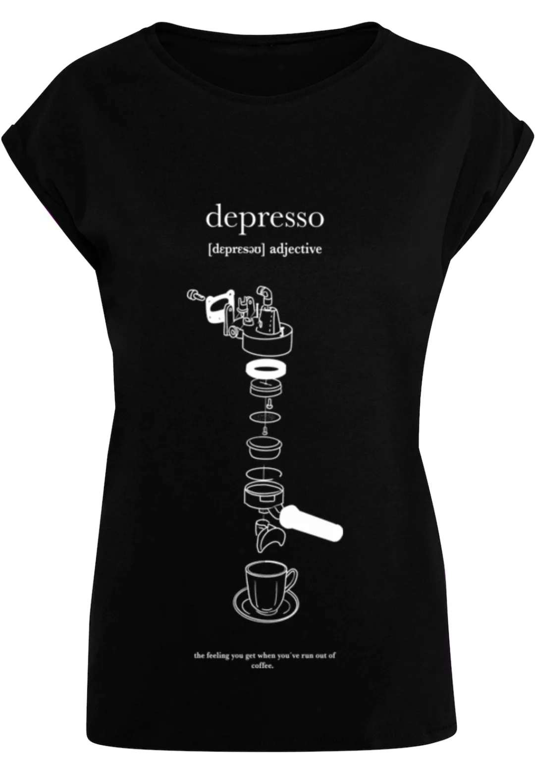 MisterTee T-Shirt "MisterTee Ladies Depresso Extended Shoulder Tee", (1 tlg günstig online kaufen