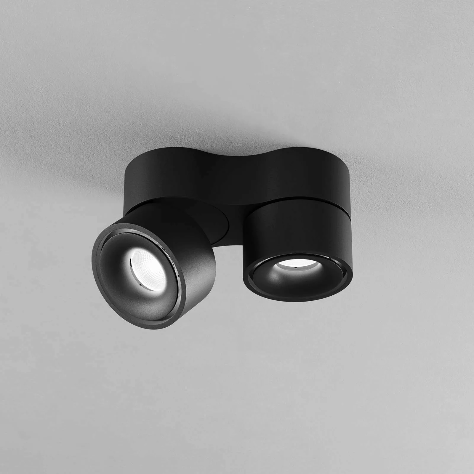 Egger LED-Deckenspot Clippo Duo schwarz/schwarz DALI DTW 2fl günstig online kaufen