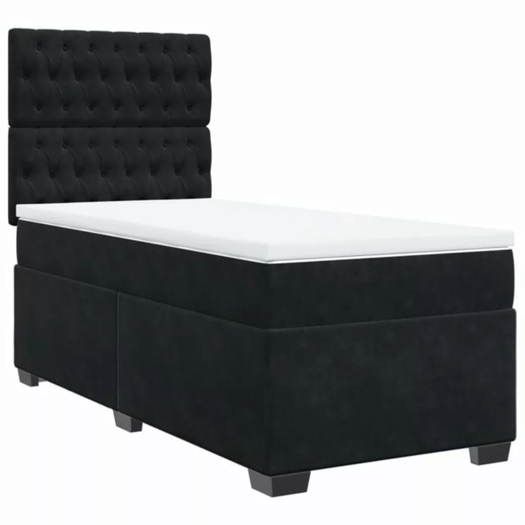 vidaXL Bett Boxspringbett mit Matratze Schwarz 80x200 cm Samt günstig online kaufen