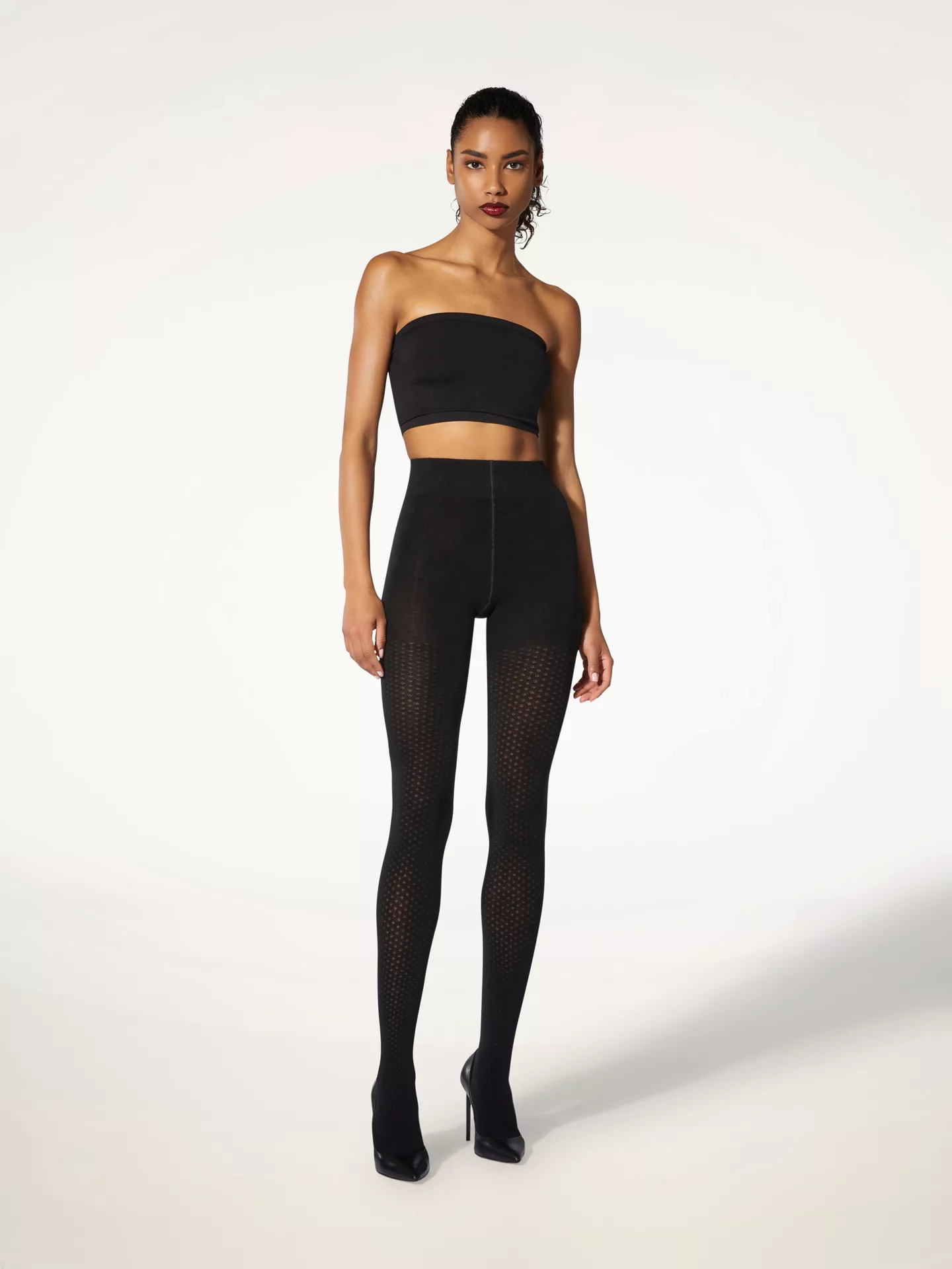 Wolford - Merino Dot Tights, Frau, black, Größe: L günstig online kaufen