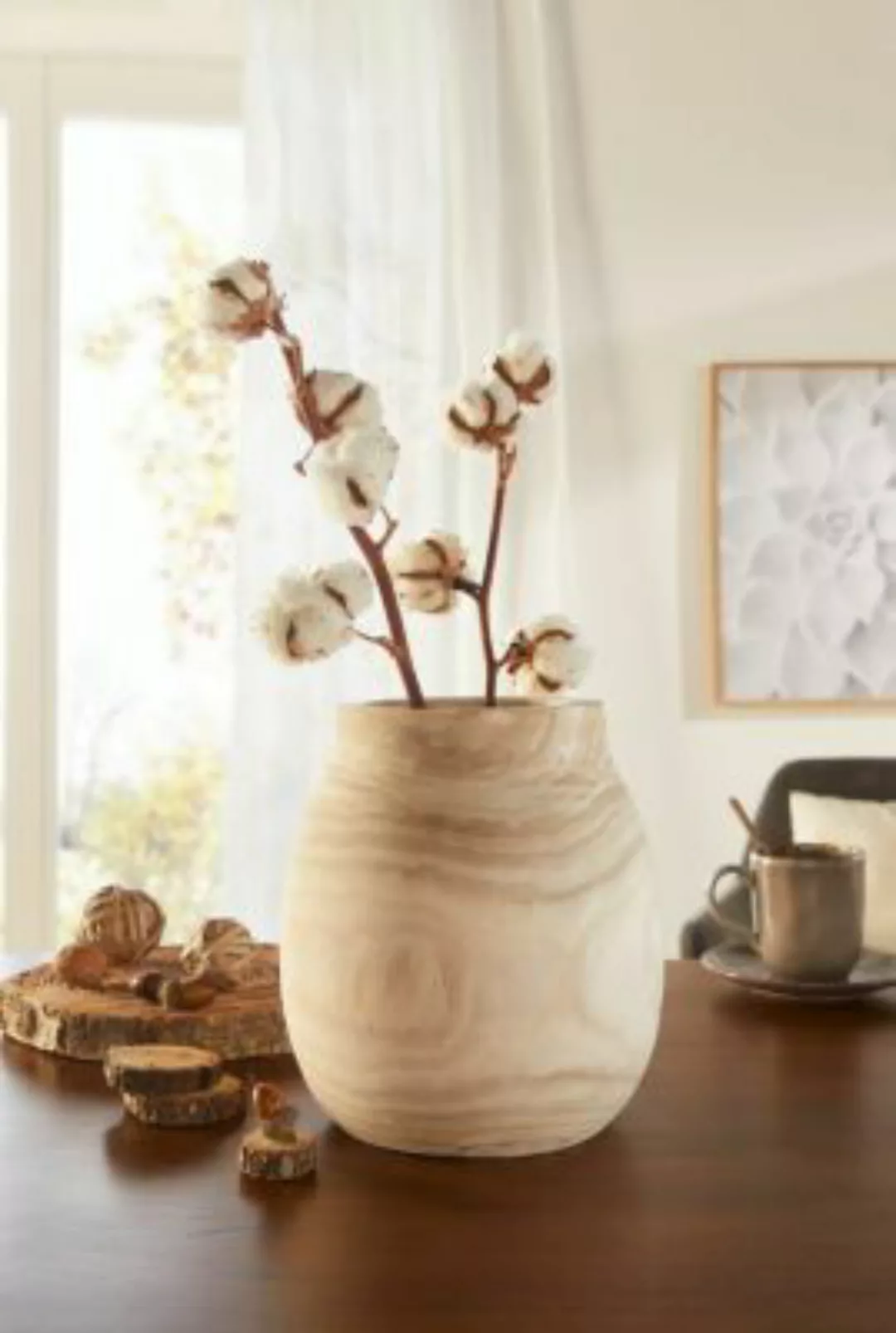 HOME Living Dekovase Wood Vasen natur günstig online kaufen