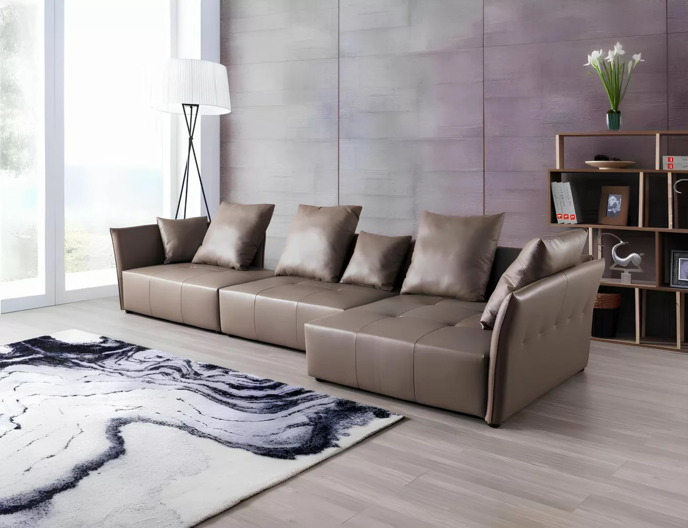 Xlmoebel Ecksofa Neues Ledersofa Eckcouch Polstermöbel Design Wohnlandschaf günstig online kaufen