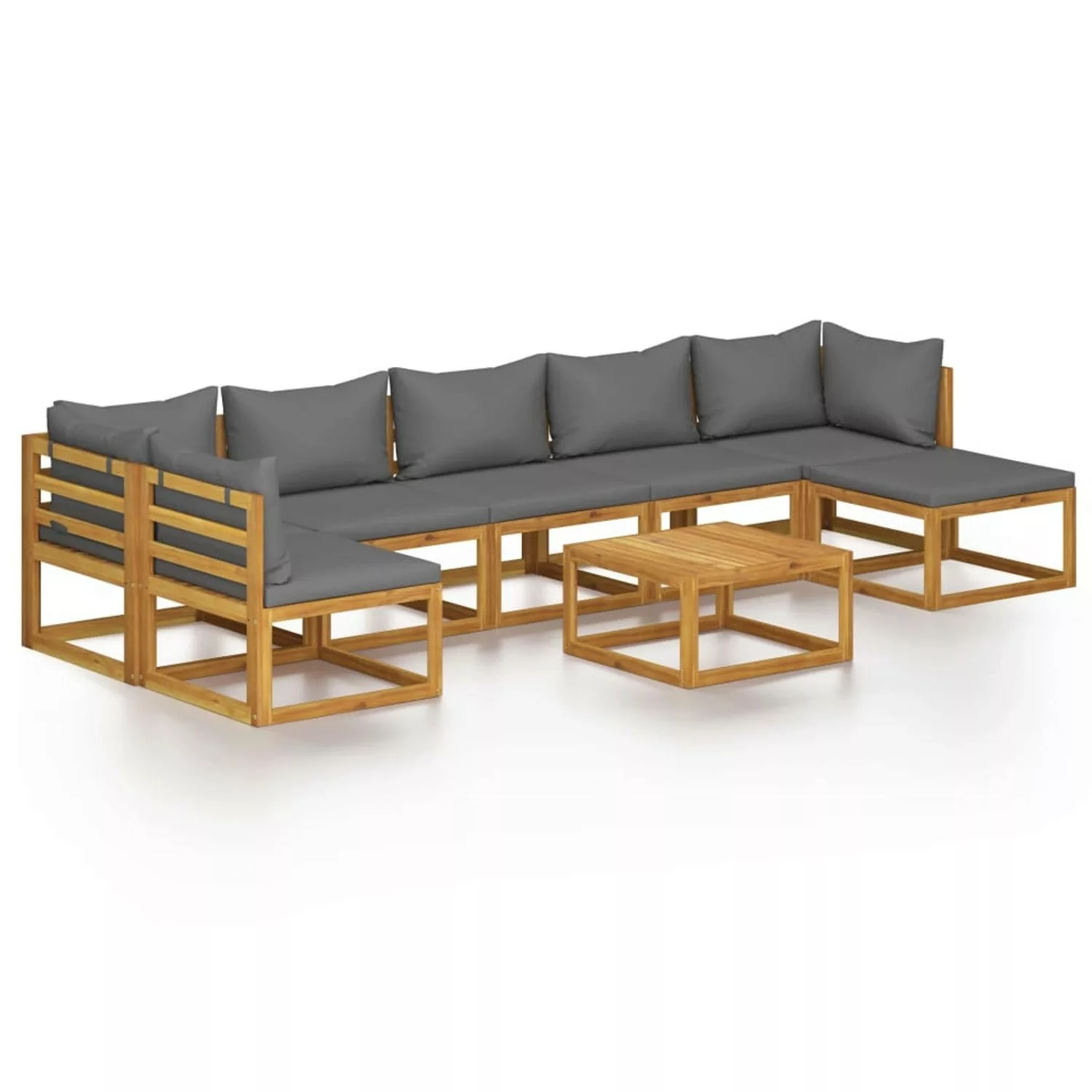 8-tlg. Garten-lounge-set Mit Auflagen Massivholz Akazie günstig online kaufen