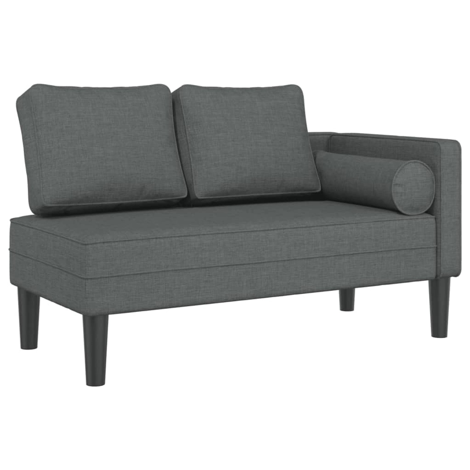 vidaXL Chaiselongue Chaiselongue mit Kissen Dunkelgrau Stoff, 1 Teile günstig online kaufen