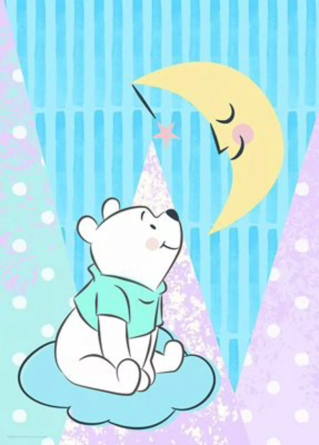 KOMAR Wandbild - Winnie Pooh Moon - Größe: 50 x 70 cm mehrfarbig Gr. one si günstig online kaufen