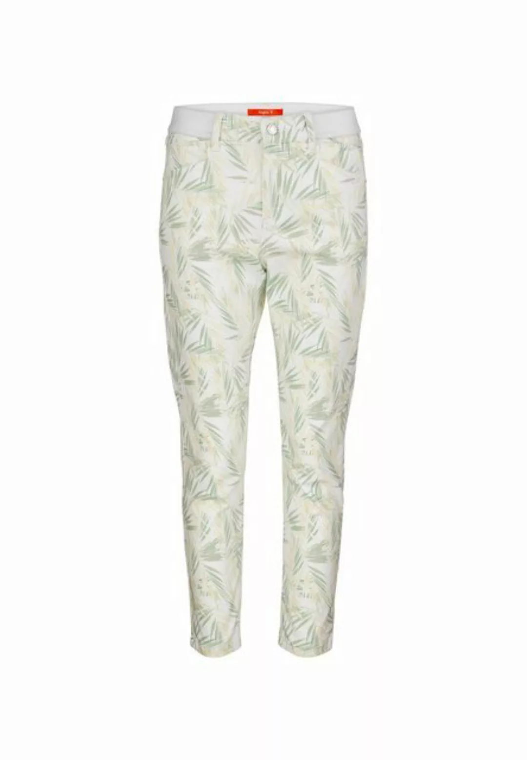 ANGELS Slim-fit-Jeans Jeans OSFA Crop mit Palmen-Print mit Label-Applikatio günstig online kaufen