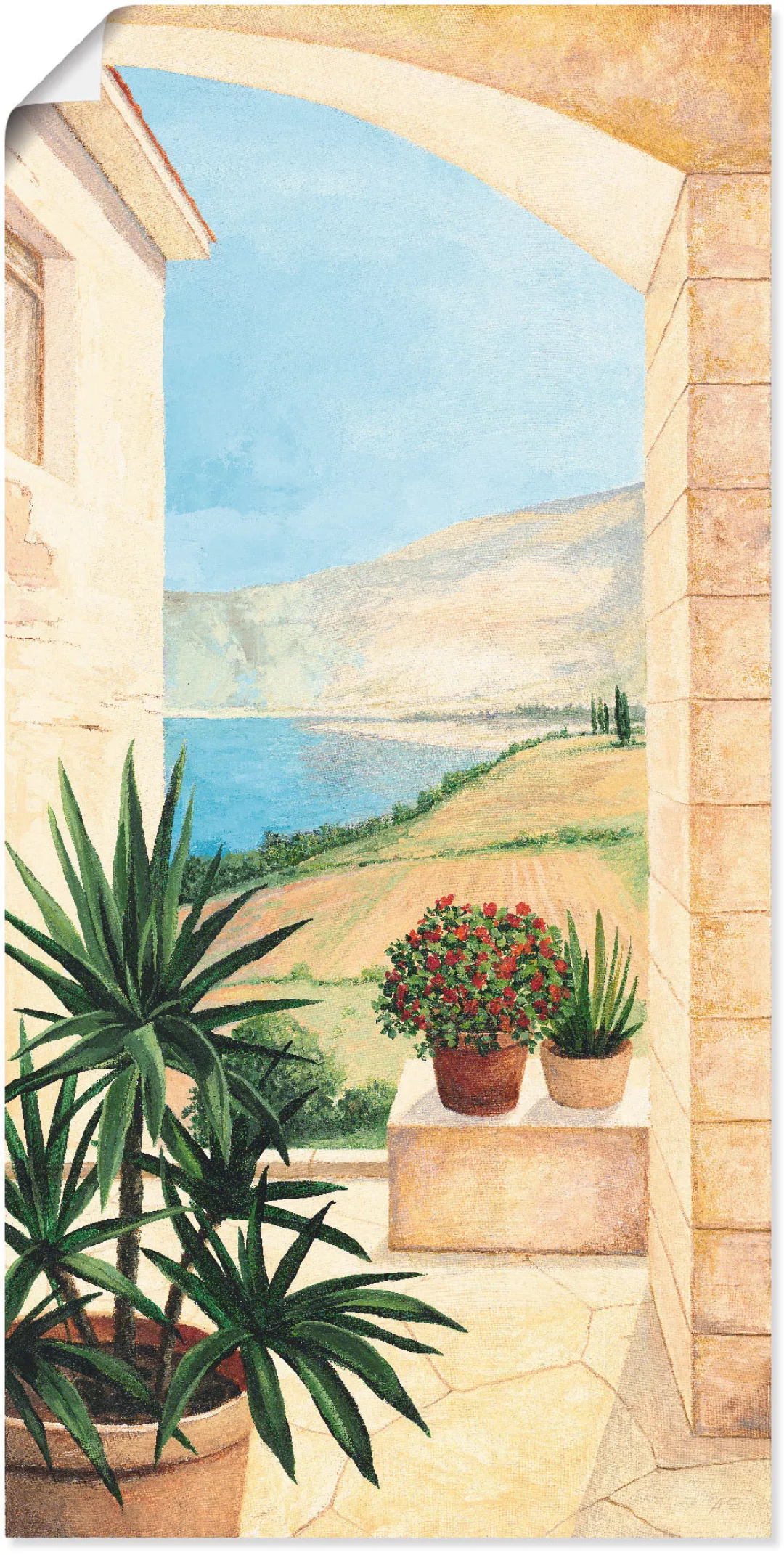 Artland Wandbild "Blick auf Toskanalandschaft", Fensterblick, (1 St.), als günstig online kaufen