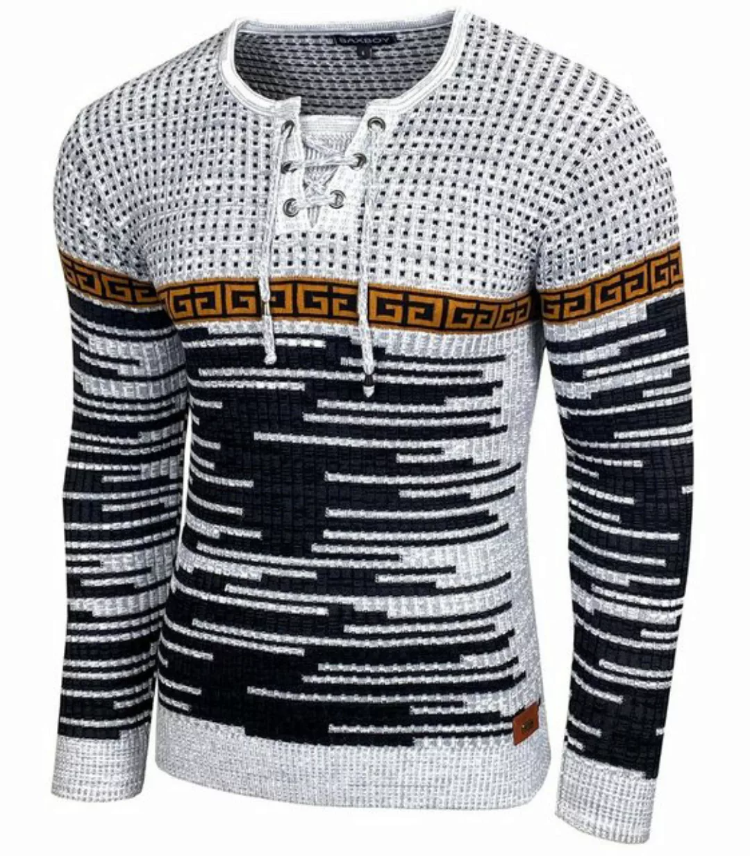 Baxboy Strickpullover BAXBOY Herren stylischer Rundhals Strick-Pullover B-5 günstig online kaufen