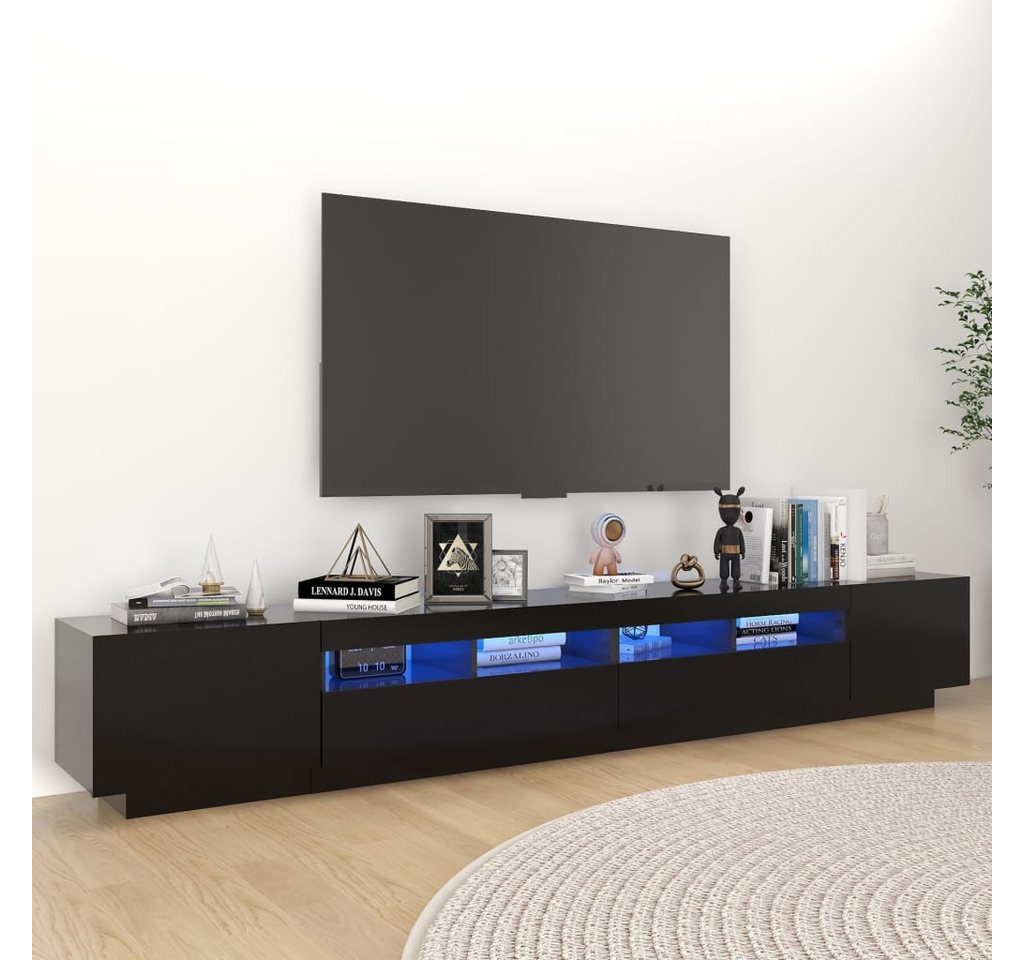 vidaXL TV-Schrank TV-Schrank mit LED Leuchten Schwarz 260x35x40 cm Lowboard günstig online kaufen