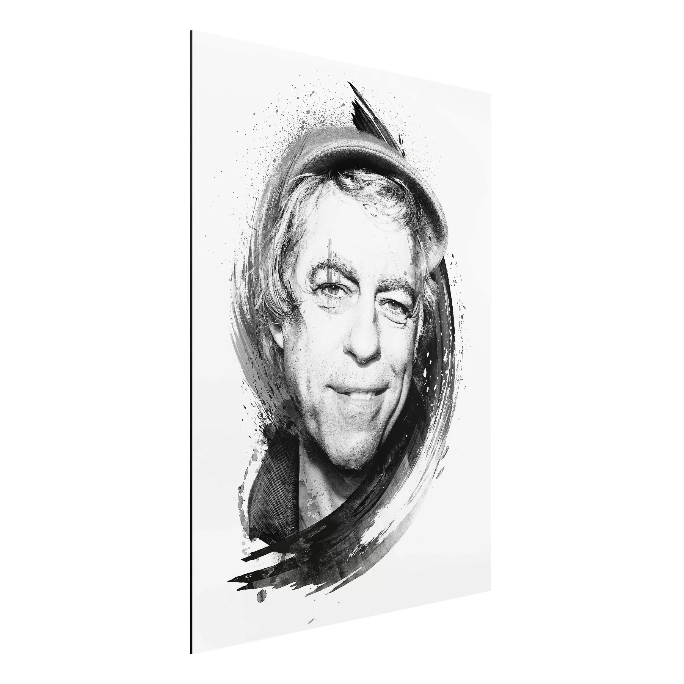 Alu-Dibond Bild Schwarz-Weiß - Hochformat 3:4 Bob Geldof günstig online kaufen
