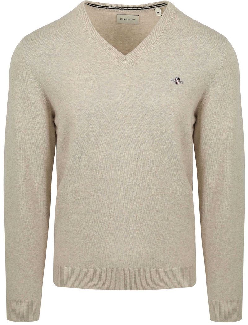 Gant Pullover V-Neck Greige - Größe XXL günstig online kaufen