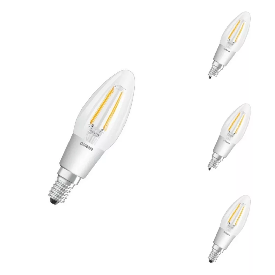 Osram LED Lampe ersetzt 40W E14 Kerze - B35 in Transparent 4W 470lm 2200 bi günstig online kaufen