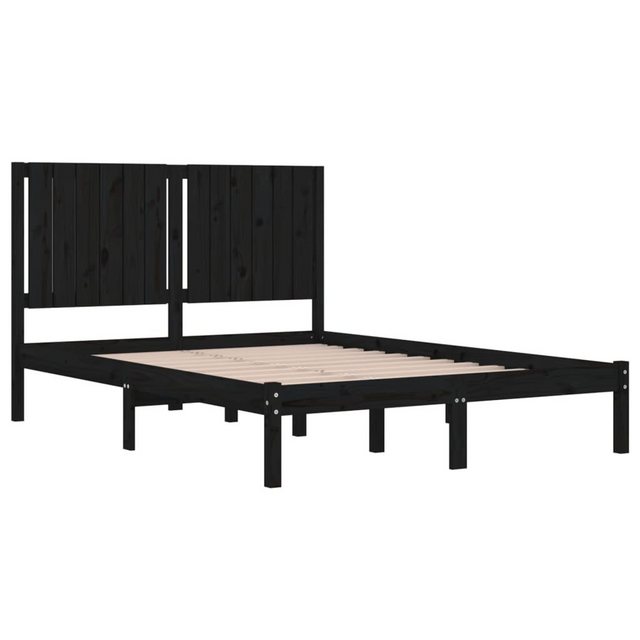 vidaXL Bettgestell Massivholzbett Schwarz Kiefer 140x190 cm Bett Bettgestel günstig online kaufen