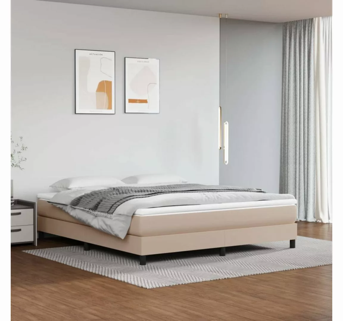 vidaXL Bett, Bettgestell Cappuccino-Braun 160x200 cm Kunstleder günstig online kaufen