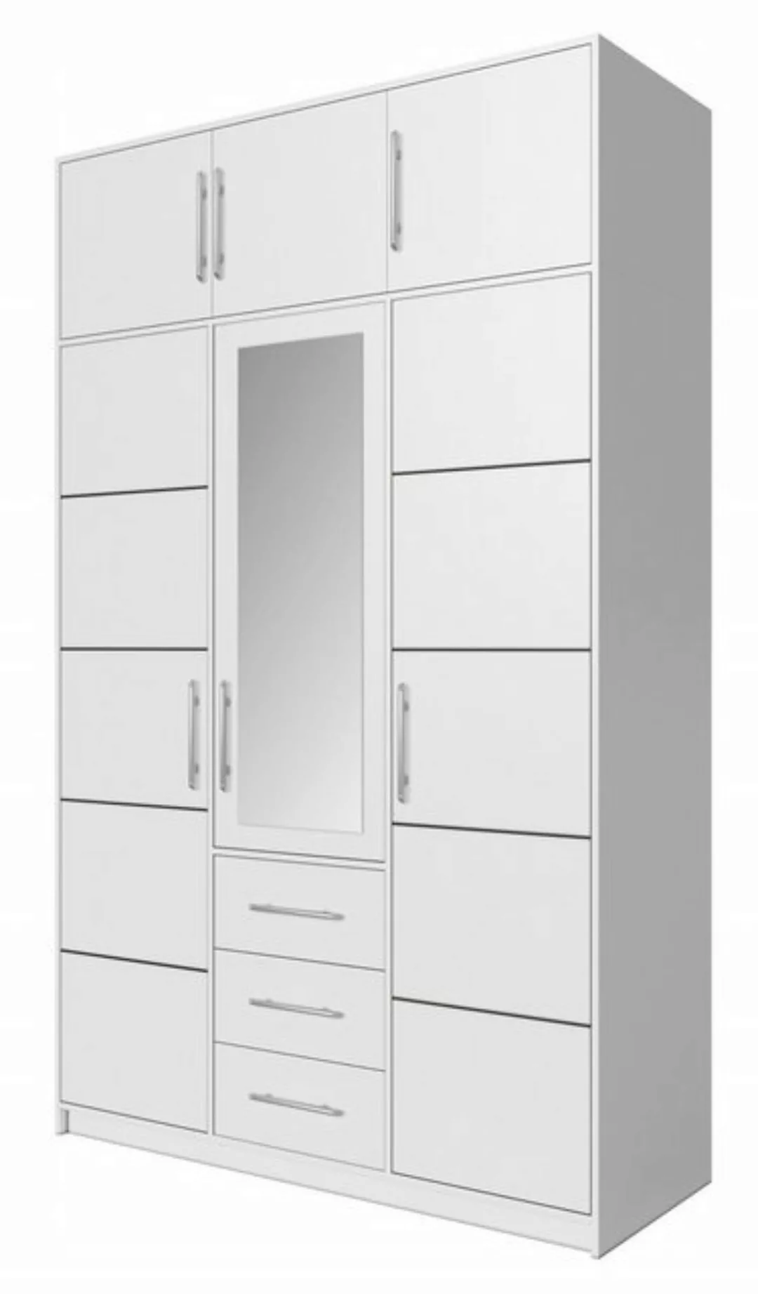 Deine Möbel 24 Kleiderschrank LABOO Drehtürenschrank 150 200 240 cm Weiss m günstig online kaufen