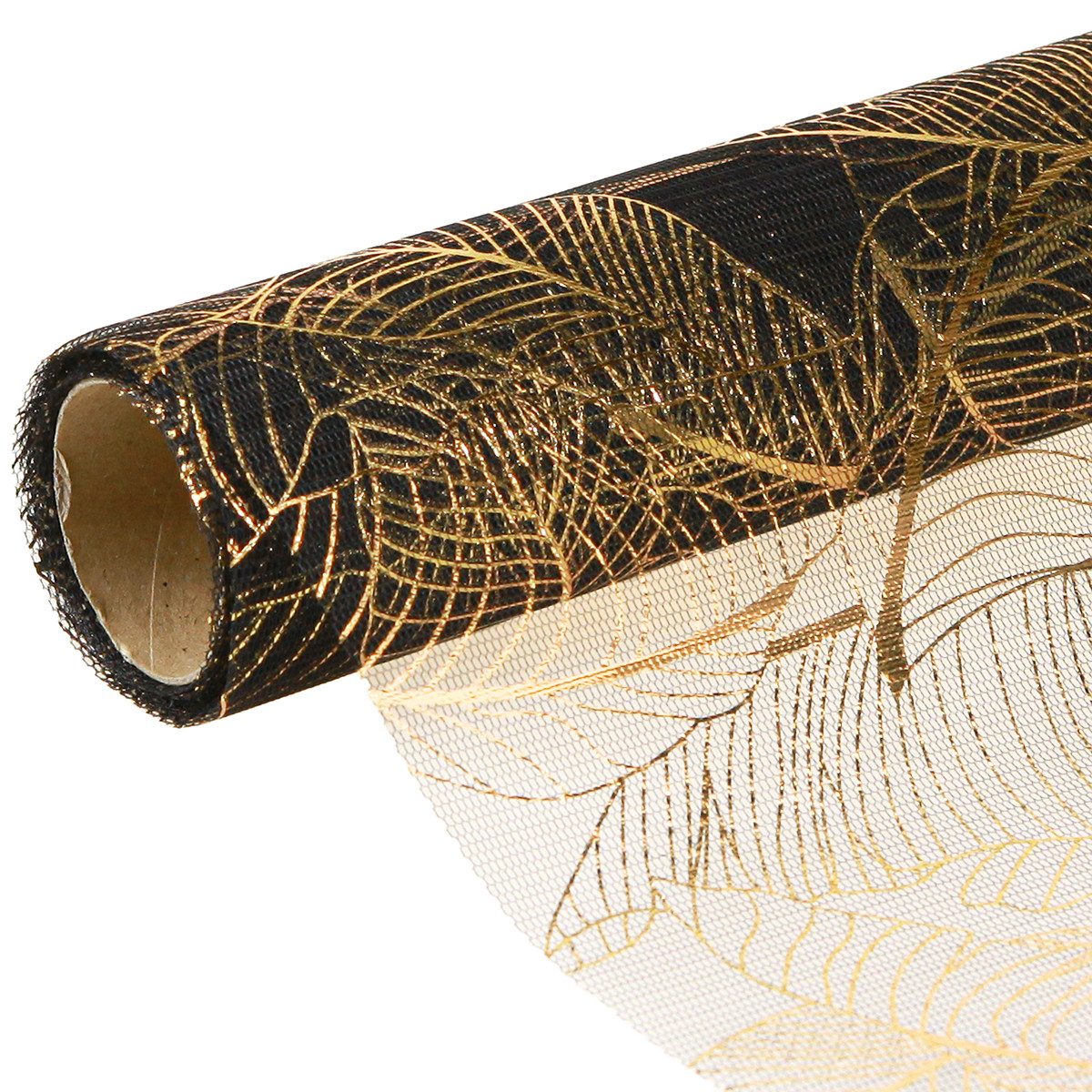 Viana Tischläufer Schwarz-Gold Organza Tischläufer mit günstig online kaufen