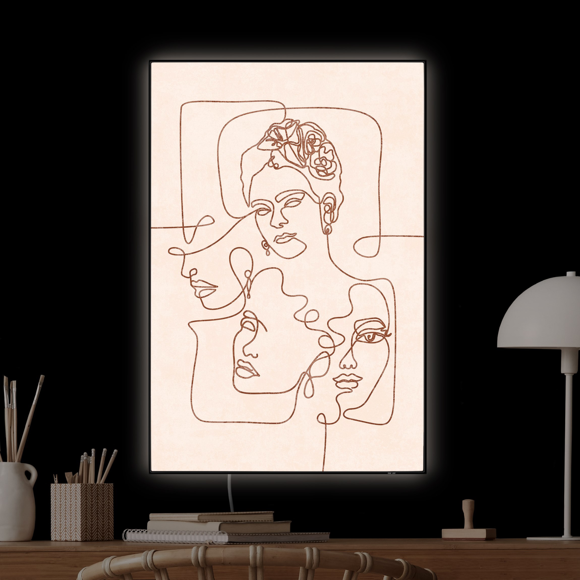 LED-Wechselbild Boho Line Art - Portraits günstig online kaufen