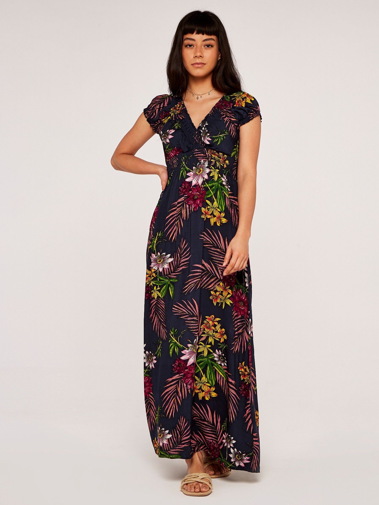 Apricot Maxikleid Maxikleid, (1-tlg) mit Smockband günstig online kaufen