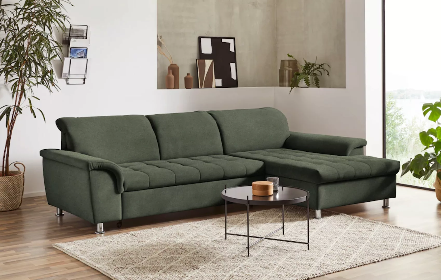 DOMO collection Ecksofa "Franzi L-Form", wahlweise mit Kopfteilverstellung günstig online kaufen