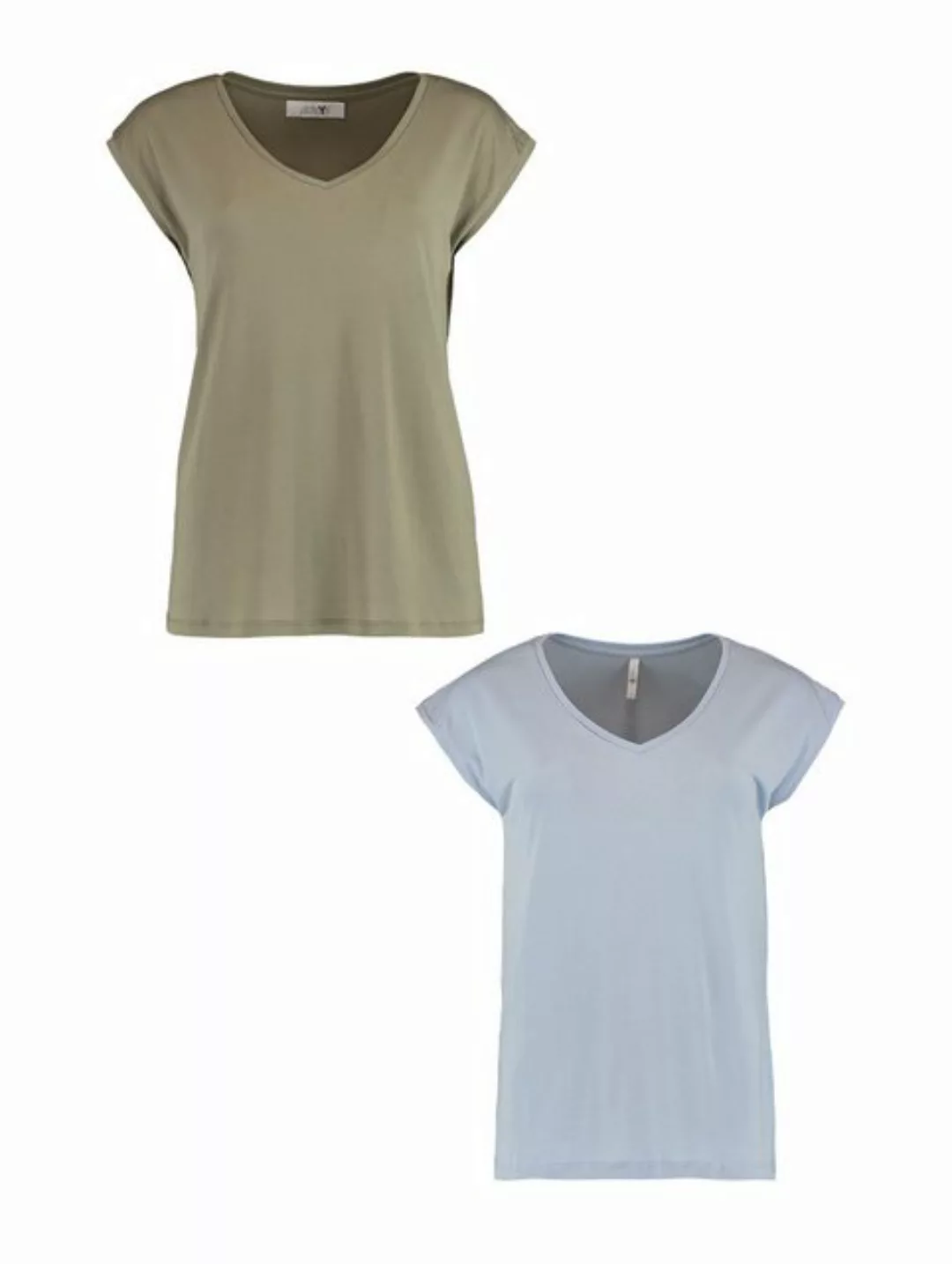 HaILY’S T-Shirt T-Shirt 2er-Set V-Ausschnitt Kurzarm Basic Sommer Shirt (2- günstig online kaufen