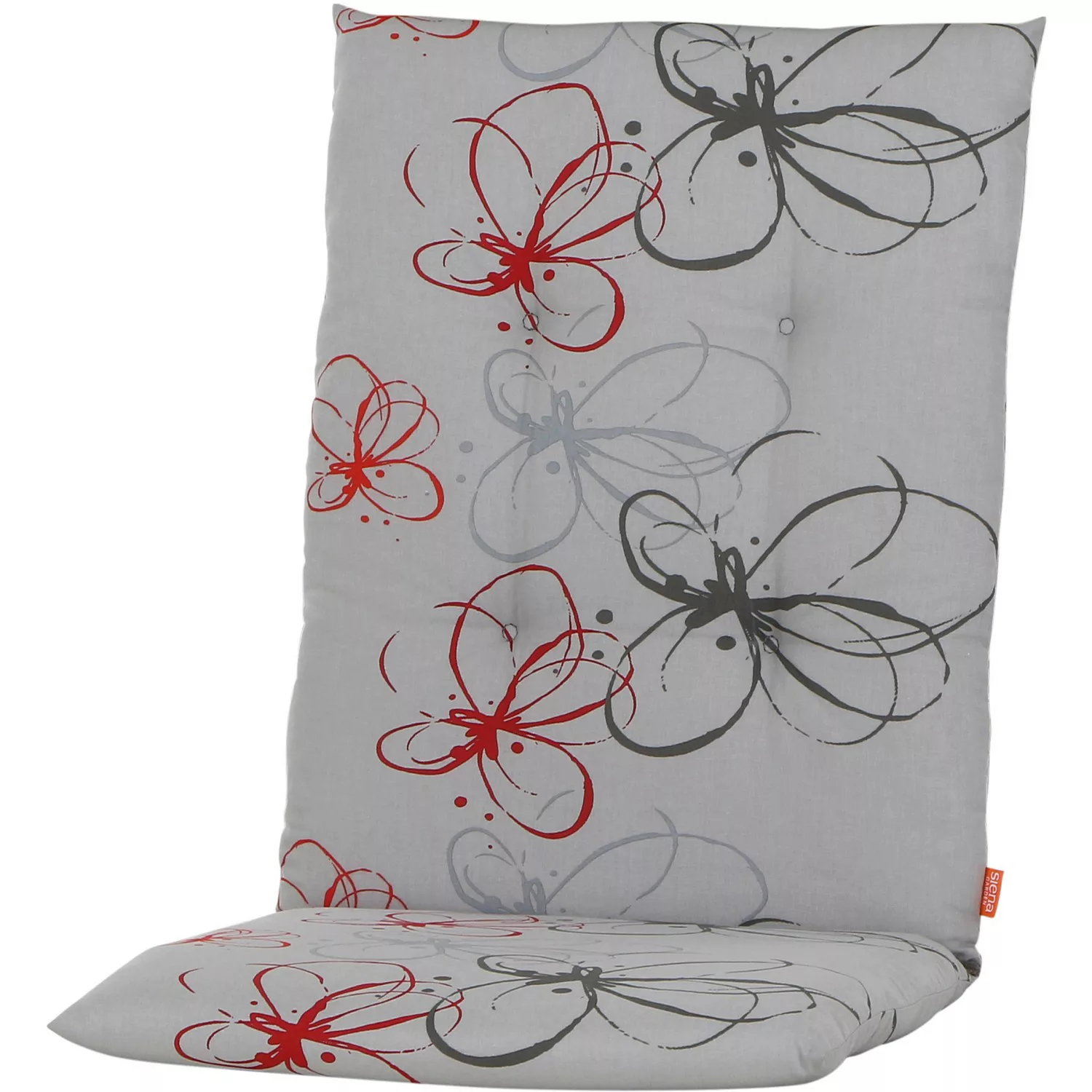 Siena Garden Auflage Niedrigl. Mirach Blume Rot ca. 110x48x8 cm günstig online kaufen