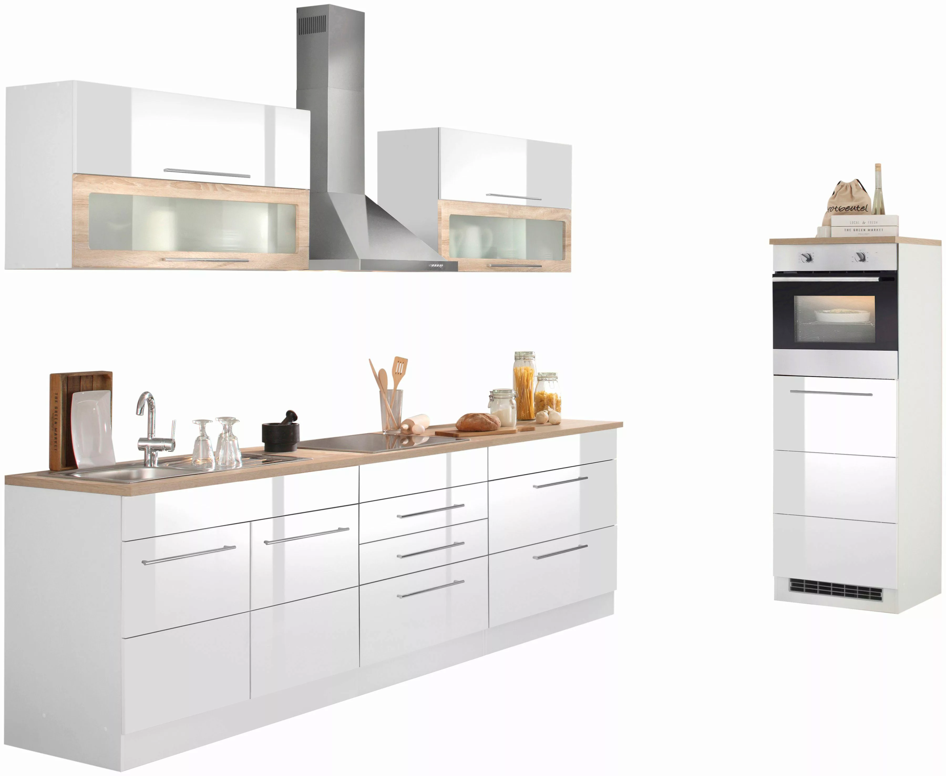 Kochstation Küchenzeile "KS-Wien", Breite 340 cm, wahlweise mit E-Geräten u günstig online kaufen