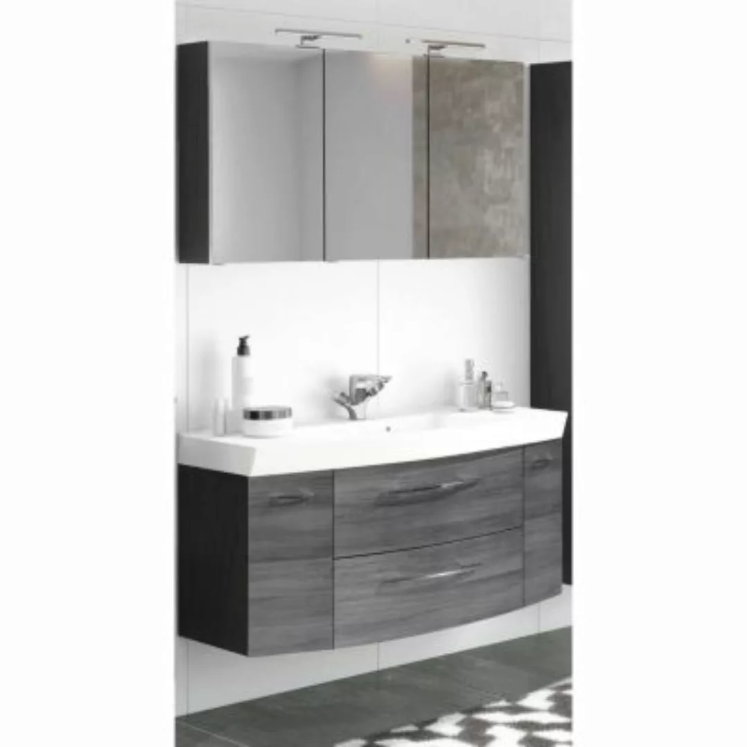 Lomadox Badmöbel Waschplatz Set 2-tlg mit Waschtisch & LED-Spiegelschrank F günstig online kaufen