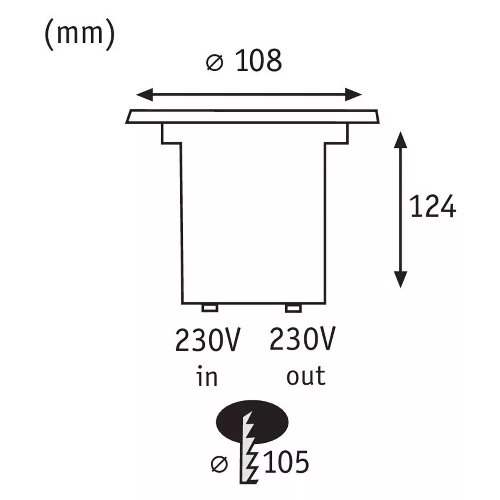 Bodeneinbaustrahler, Edelstahl, Metall, IP67, GU10, rund günstig online kaufen