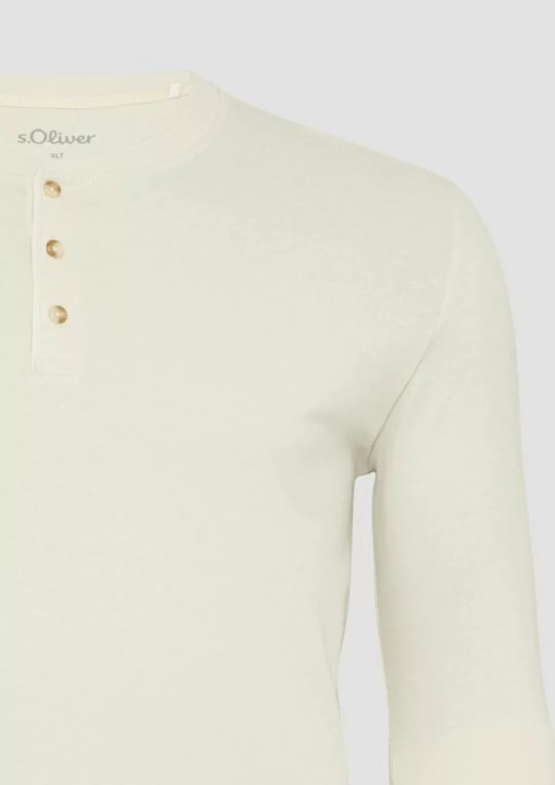 s.Oliver Langarmshirt Langarmshirt mit Henleyausschnitt und Web-Details Log günstig online kaufen