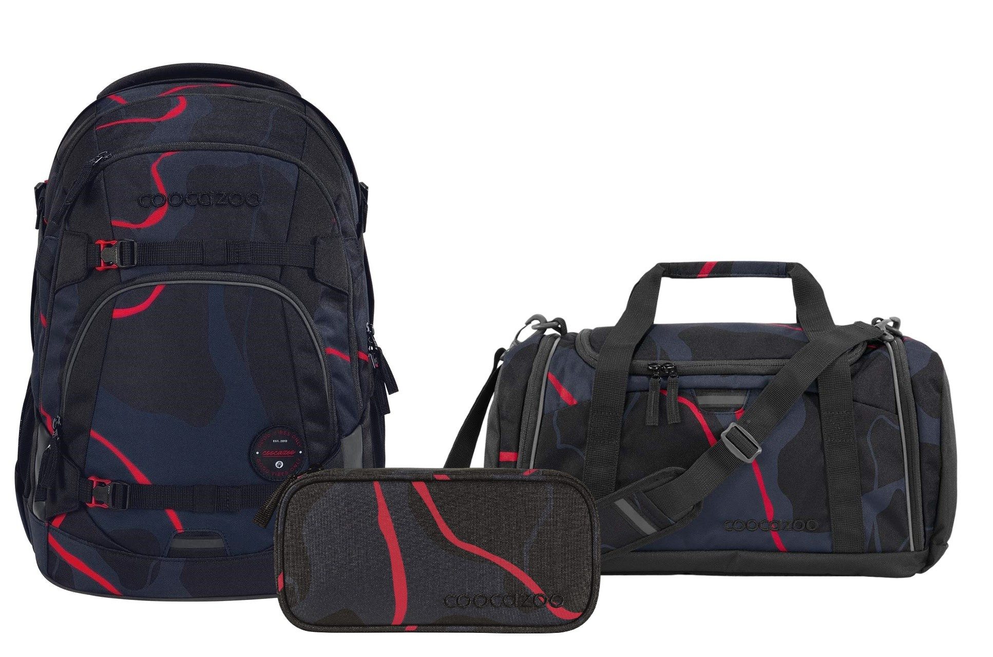 coocazoo Schulranzen Schulrucksack-Set MATE Lava Lines günstig online kaufen