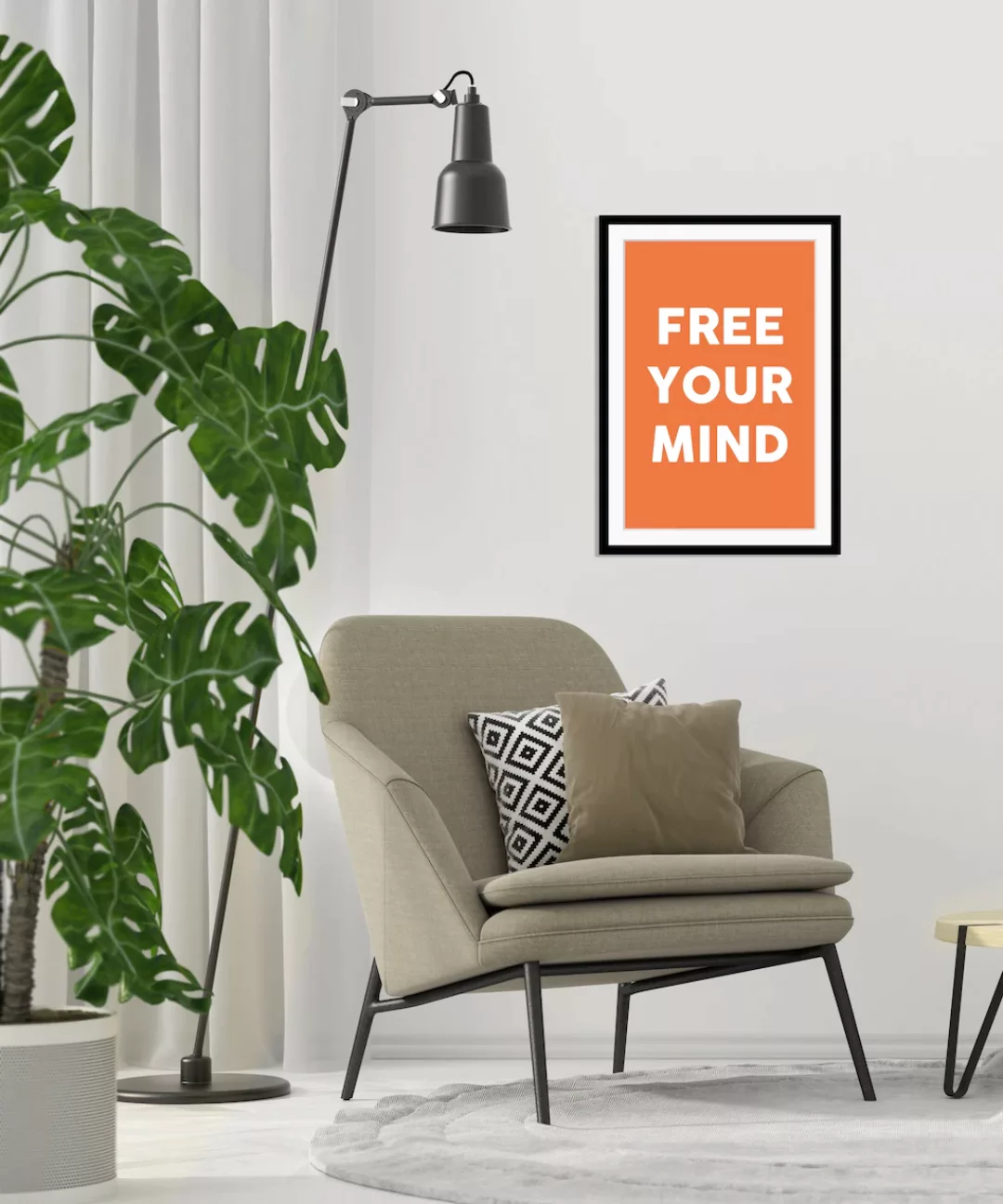 queence Bild »FREE YOUR MIND«, Sprüche & Texte-Motivationsbilder-Schriftzug günstig online kaufen