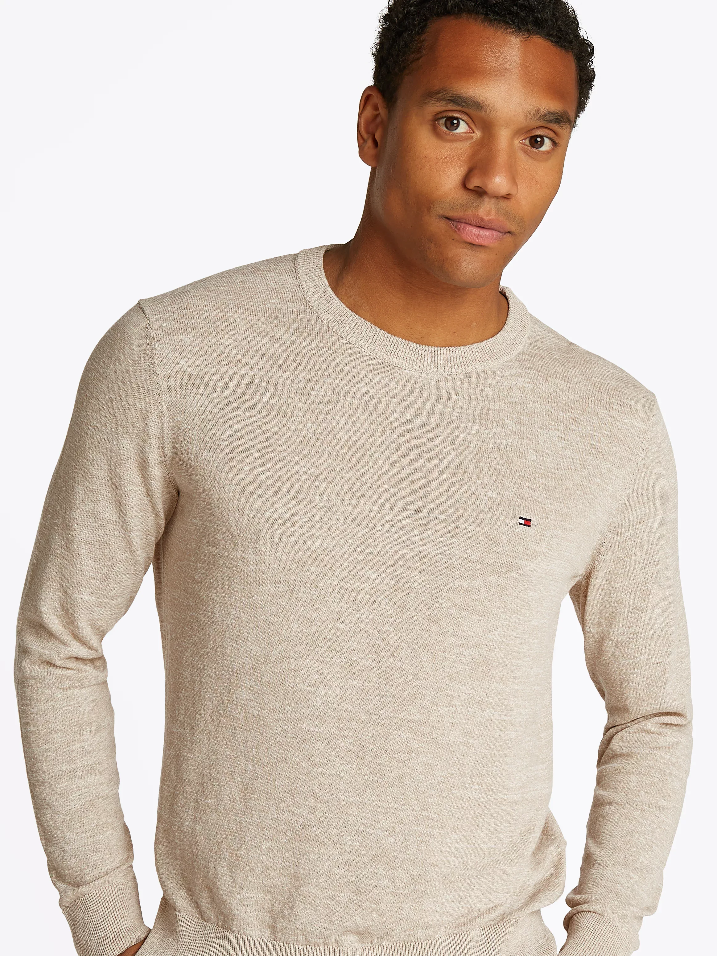 Tommy Hilfiger Rundhalspullover "COTTON LINEN CREW NECK" günstig online kaufen