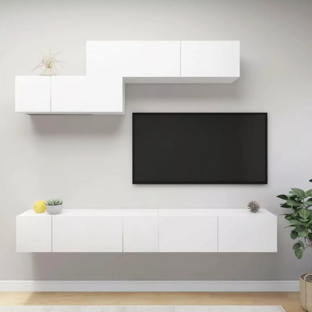 vidaXL TV-Schrank 6-tlg TV-Schrank-Set Weiß Spanplatte günstig online kaufen