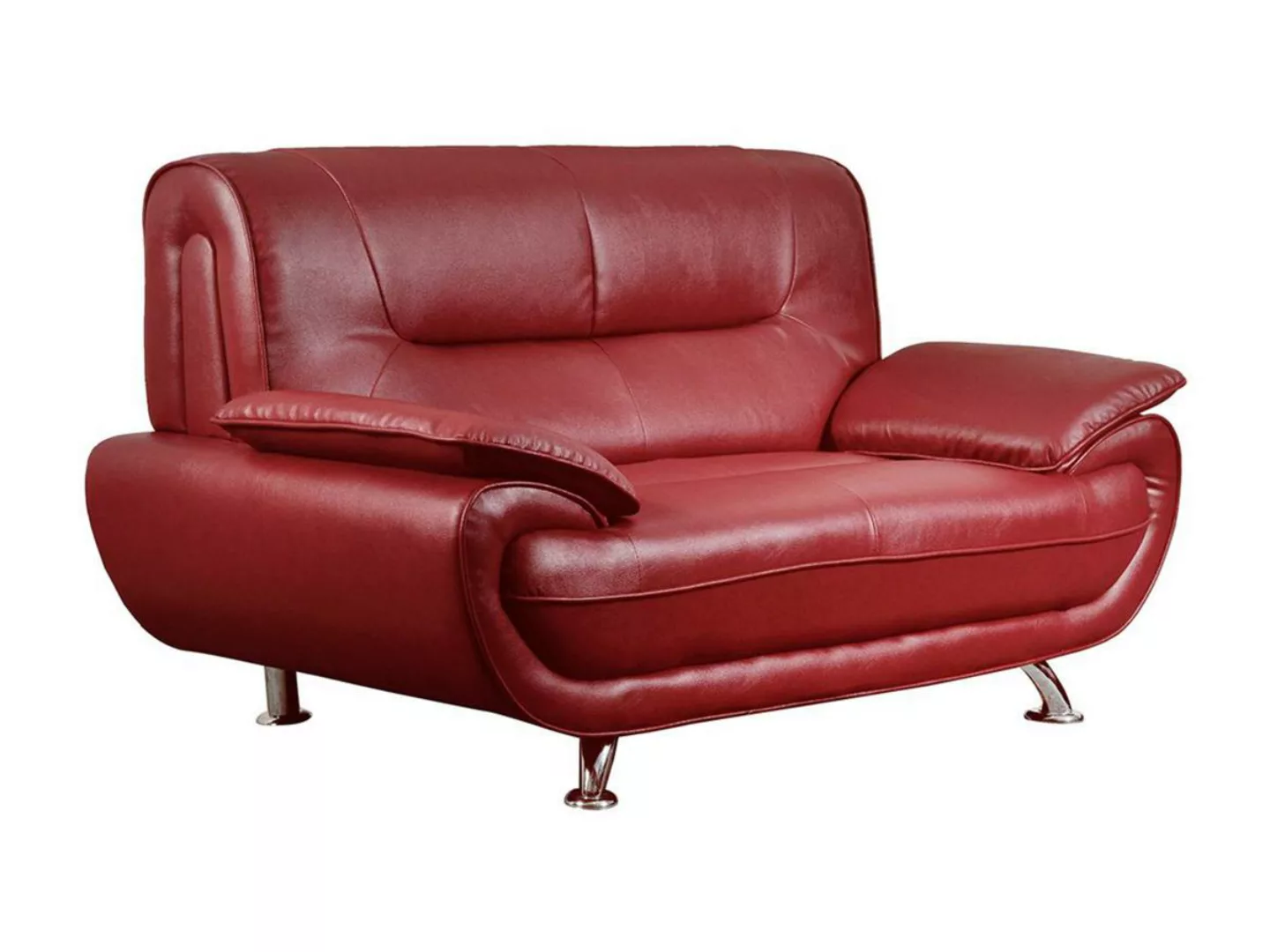 Sofa 2-Sitzer - Kunstleder - Rot - NIGEL günstig online kaufen