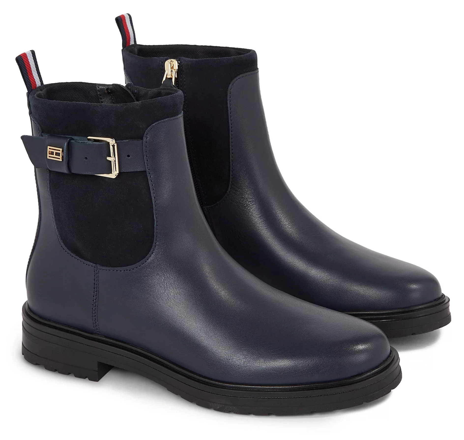 Tommy Hilfiger Stiefelette "BELT BOOTIE MATERIAL MIX", mit Schnallenverschl günstig online kaufen