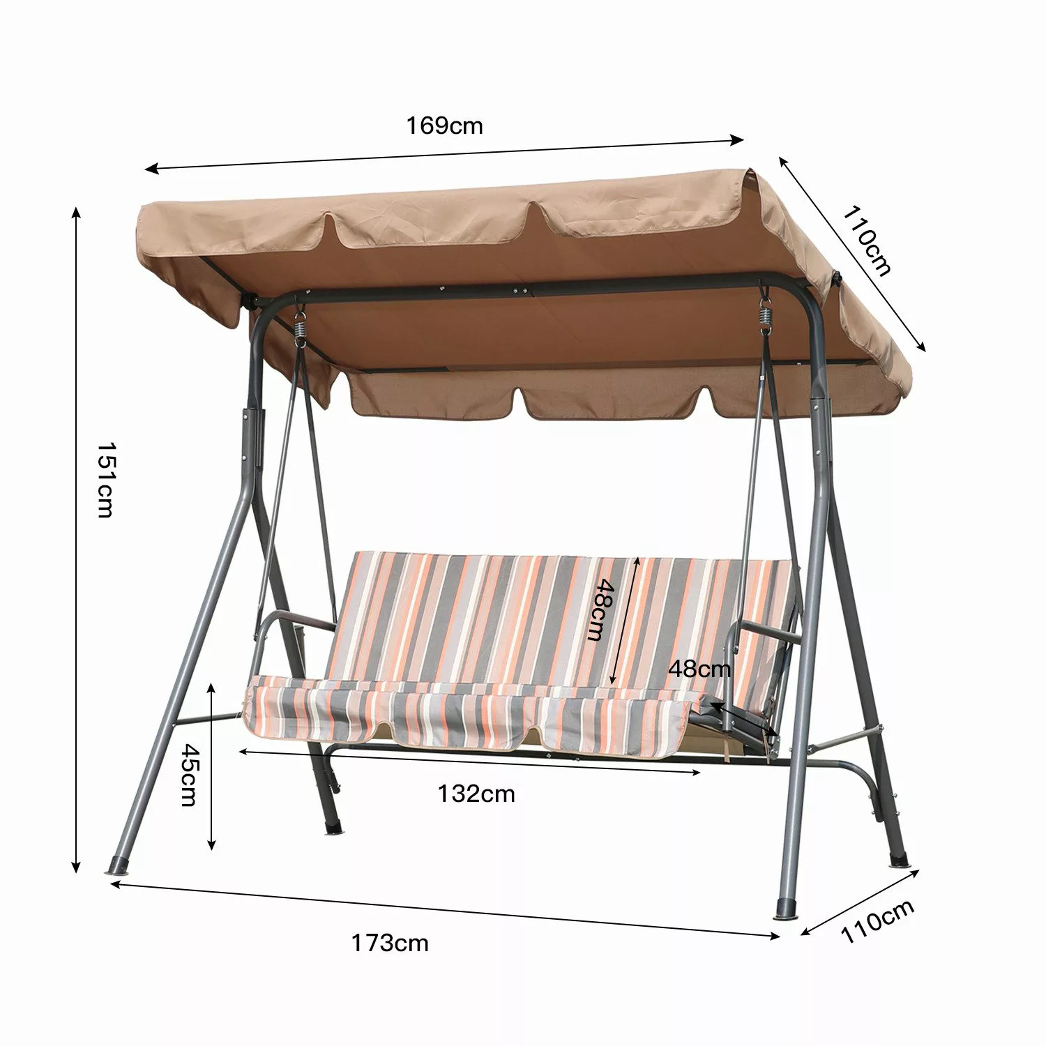 Angel Living Hollywoodschaukel Gartenschaukel 3 Sitzer, günstig online kaufen