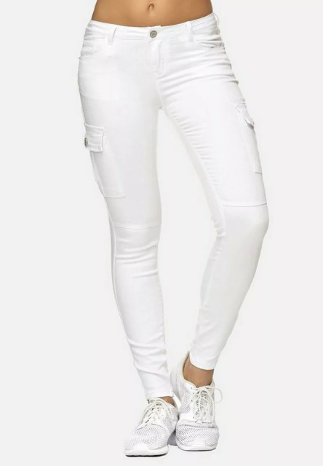 Nina Carter Stoffhose Denim Cargo Stretch Jeans Hose Röhrenjeans (1-tlg) 22 günstig online kaufen