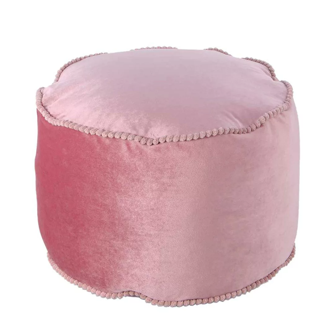 Rosa Pouf mit Samtbezug rund günstig online kaufen