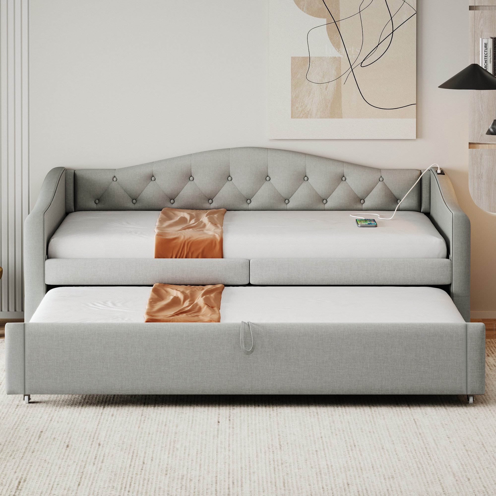 Merax Daybett mit Ausziehbett 90x190cm, Tagesbett günstig online kaufen